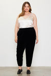 Velvet Jogger Pants (Plus Size - Black)