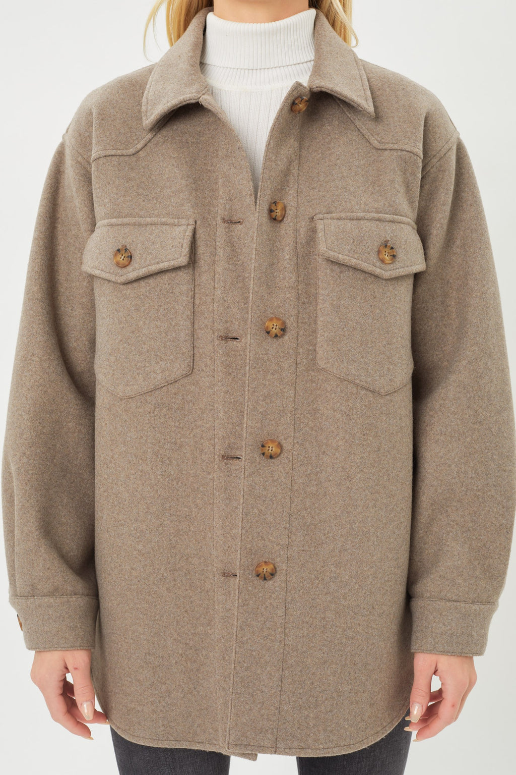 Fleece Oversized Shacket (Coco Brown)