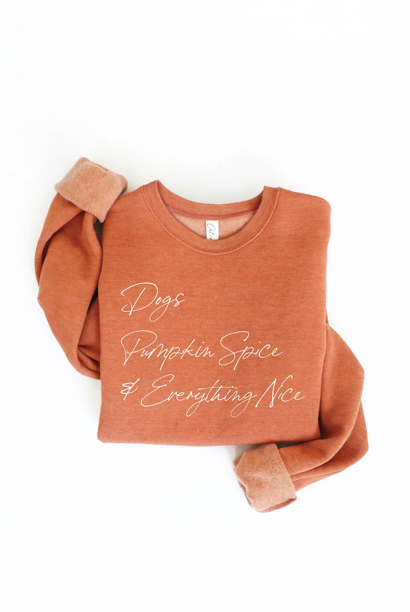 Dogs Pumpkin Spice Graphic Sweatshirt - Autumn Leaf
