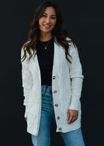 White Button Up Cardigan