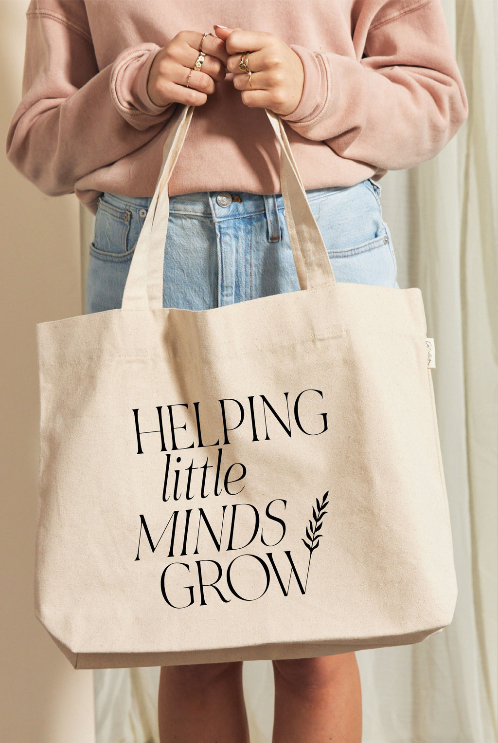"Helping Little Minds Grow" Canvas Tote Bag