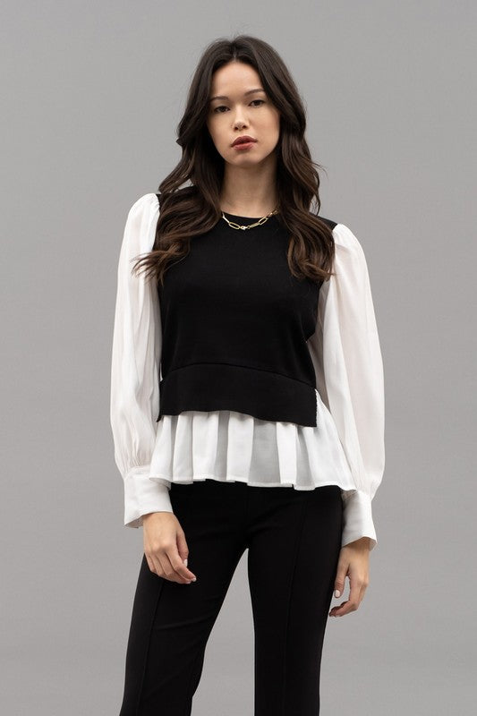 Layered Round Neck Sweater Vest