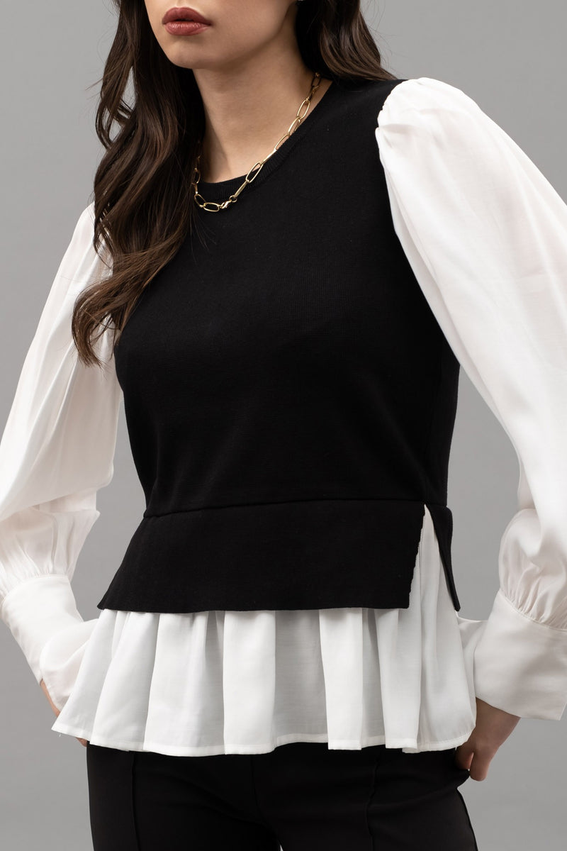 Layered Round Neck Sweater Vest