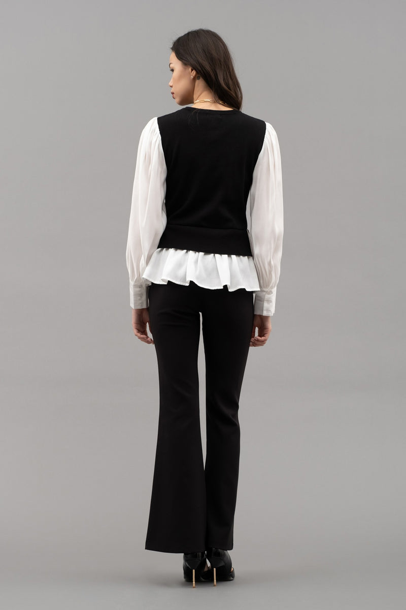 Layered Round Neck Sweater Vest