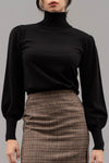 Bubble Sleeve Turtle Neck (Black)