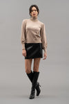 Bubble Sleeve Turtle Neck (Taupe)