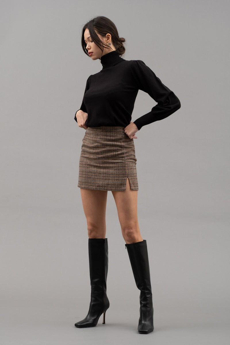 Bubble Sleeve Turtle Neck (Black)