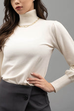 Bubble Sleeve Turtle Neck (Oatmeal)