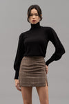 Bubble Sleeve Turtle Neck (Black)