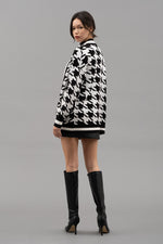 Houndstooth Knit Cardigan
