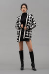 Houndstooth Knit Cardigan