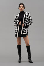 Houndstooth Knit Cardigan