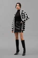 Houndstooth Knit Cardigan