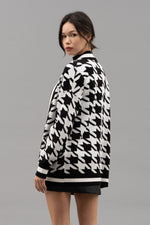 Houndstooth Knit Cardigan