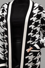 Houndstooth Knit Cardigan