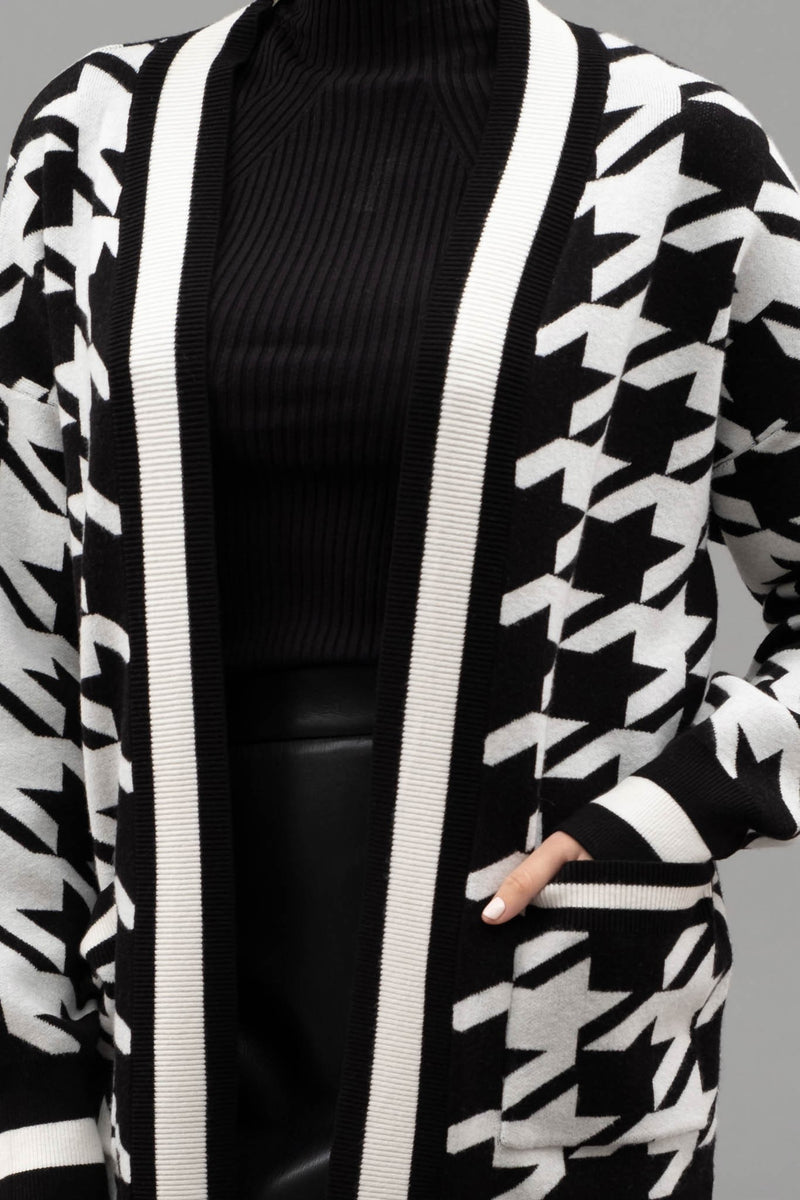 Houndstooth Knit Cardigan