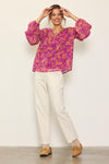 Long Sleeve Swiss Dot Printed Blouse