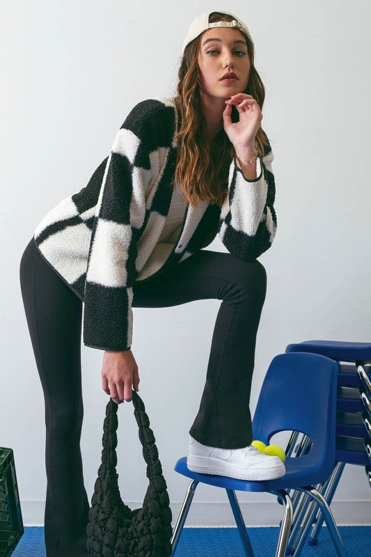 Checkered Fleece Jacket