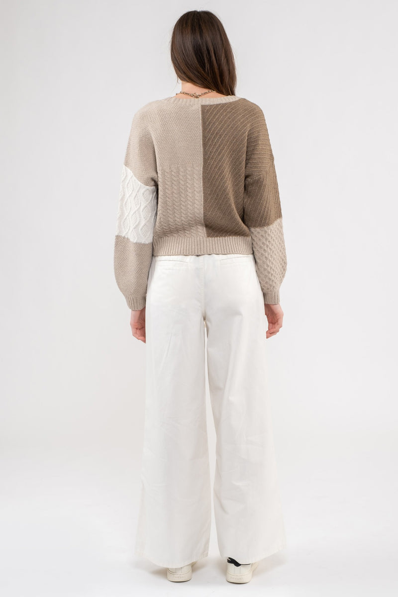Colorblock Knit Cardigan