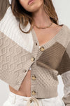 Colorblock Knit Cardigan