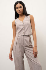 Button Front Vest (Natural)