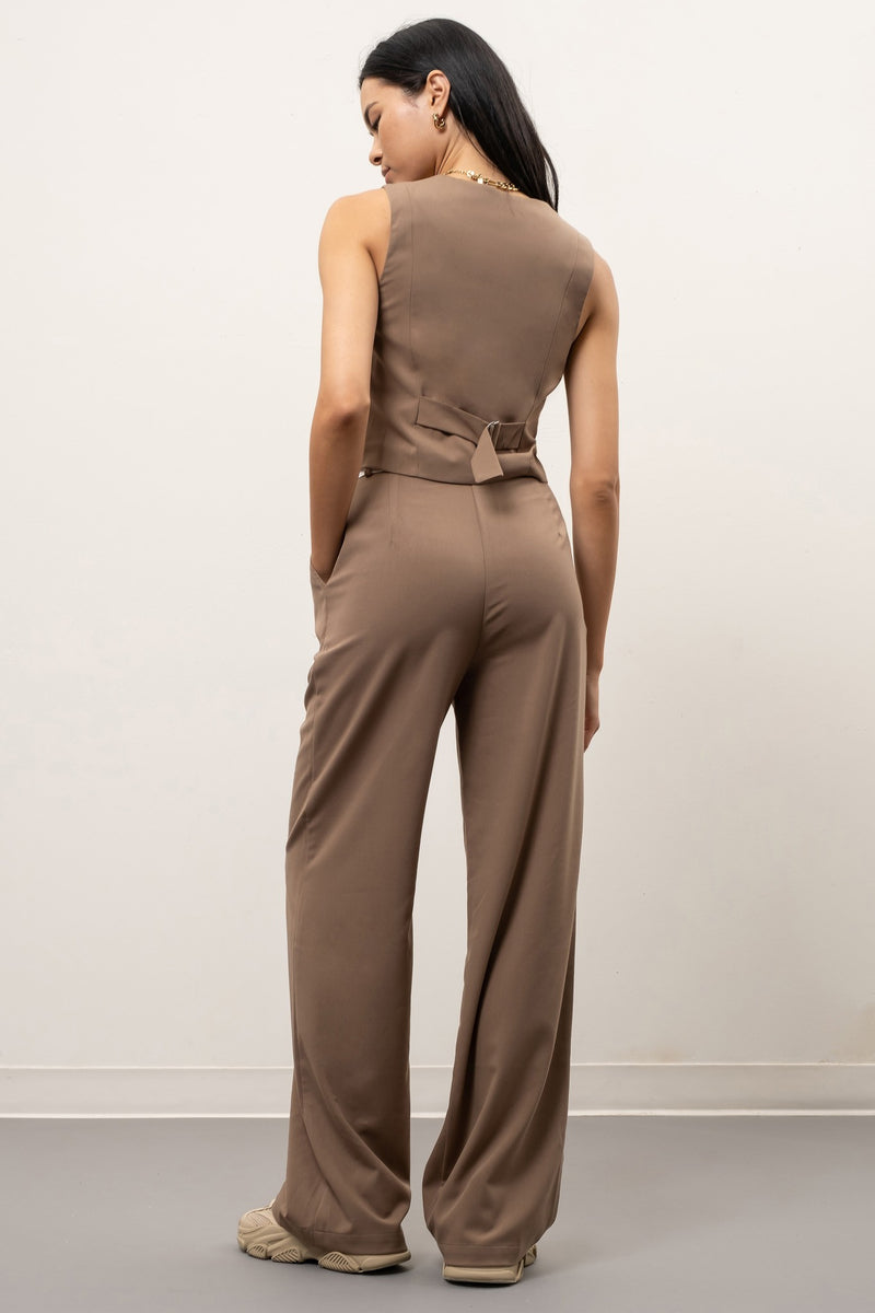 Button Front Vest (Olive)