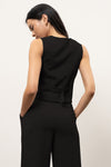 Button Front Vest (Black)