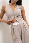 Button Front Vest (Natural)