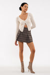 Plaid Pleated Mini Skirt