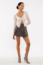 Plaid Pleated Mini Skirt