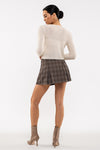 Plaid Pleated Mini Skirt
