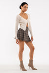 Plaid Pleated Mini Skirt