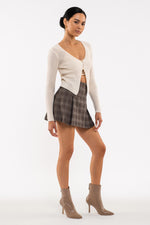 Plaid Pleated Mini Skirt