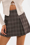 Plaid Pleated Mini Skirt