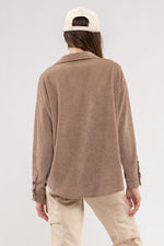 Button Front Corduroy Jacket (Plus Size - Light Mocha)