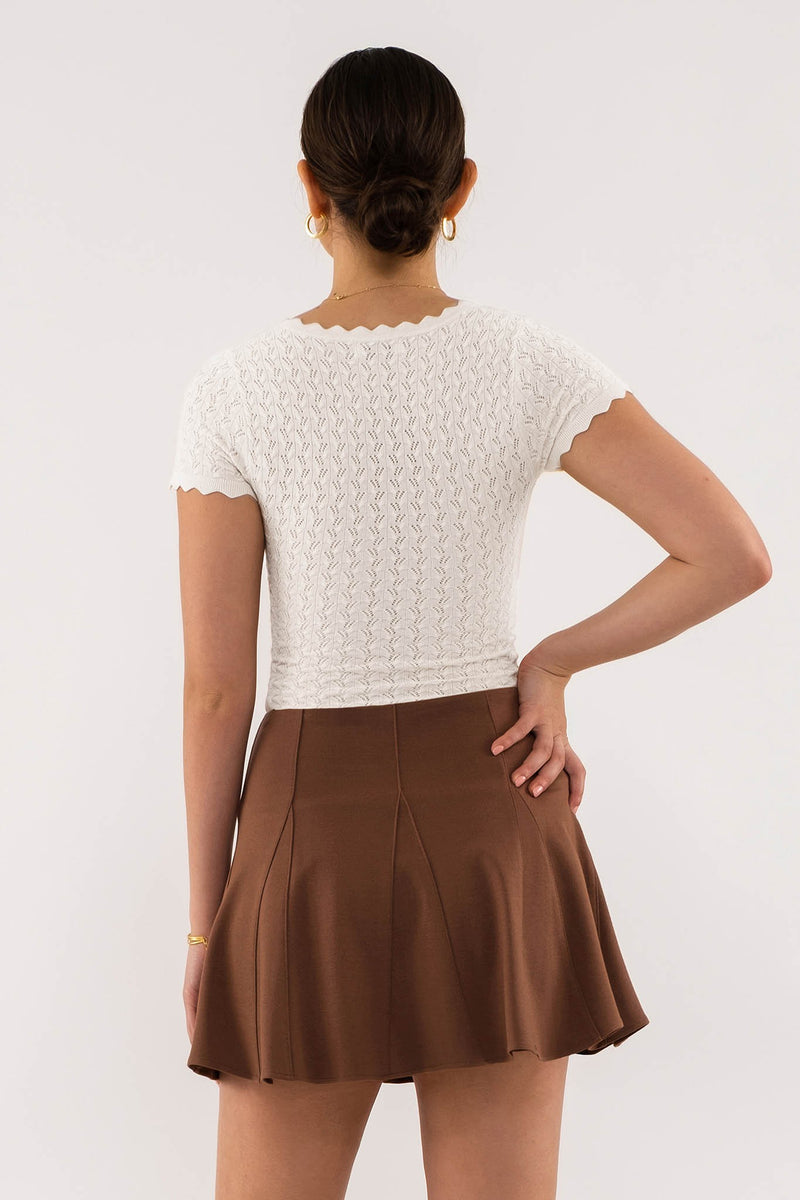Scallop Hem Knit Top (Ivory)