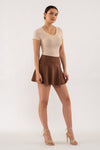 Scallop Hem Knit Top (Light Taupe)
