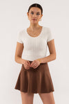 Scallop Hem Knit Top (Ivory)