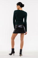 Scallop Detail Button Front Cardigan (Hunter Green)