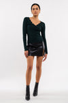 Scallop Detail Button Front Cardigan (Hunter Green)
