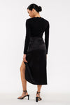 Scallop Detail Button Front Cardigan (Black)