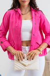 Zip Front Lightweight Hooded Jacket (Barbie Pink)