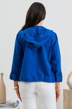 Zip Front Lightweight Hooded Jacket (Royal Blue)