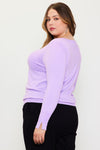 V-Neck Ultra Soft Long Sleeve Sweater (Plus Size)