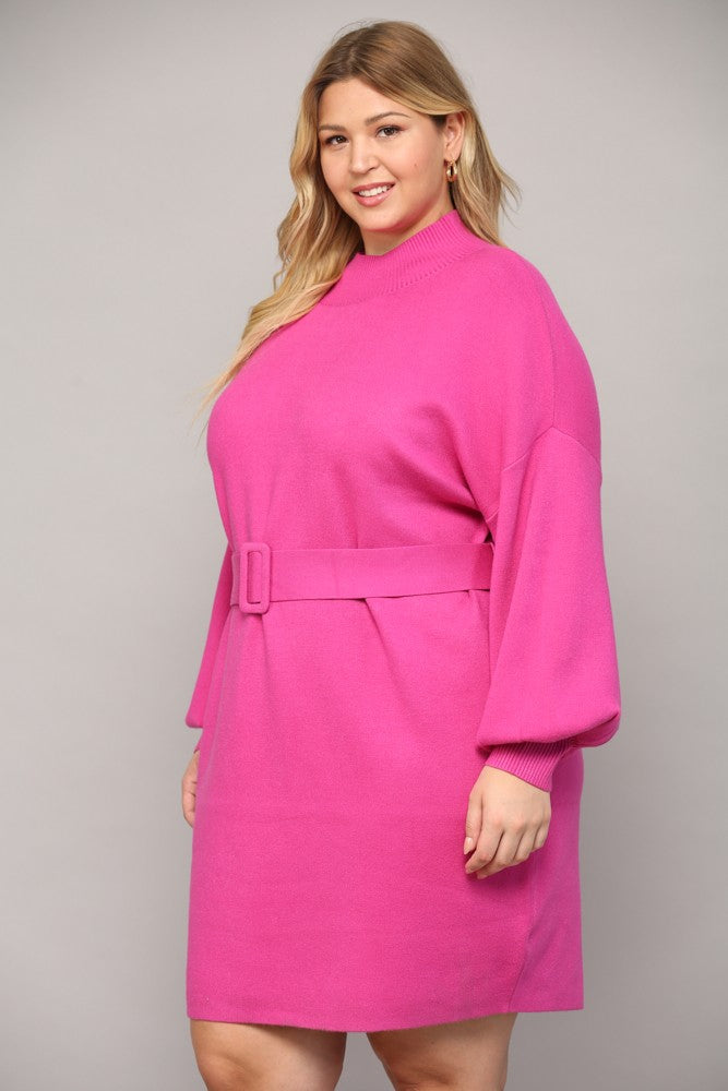 Pink sweater dress plus size hotsell