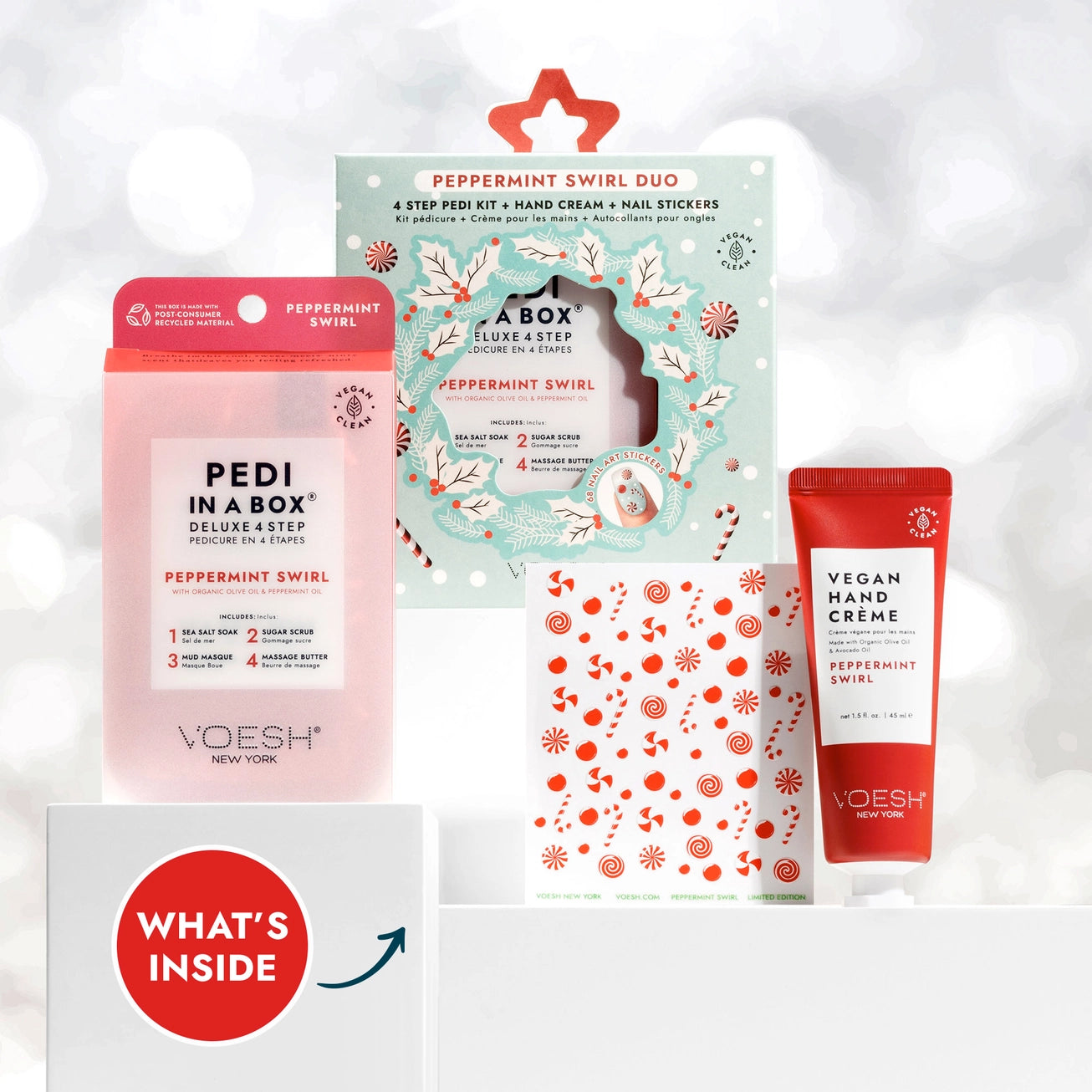 Peppermint Swirl Duo || Pedicure Kit + Hand Cream Set