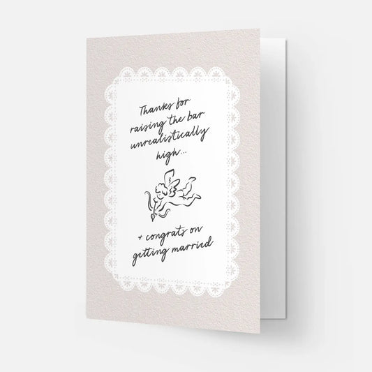 "Thanks for Raising the Bar . ." Wedding Card