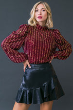 High Neck Sequin Top