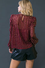 High Neck Sequin Top