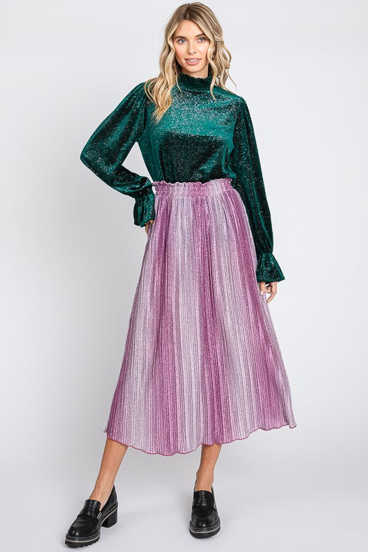 Pleated Glitter Maxi Skirt Small 3XL In Pursuit Mobile Boutique Apparel Accessories Gifts Saint John New Brunswick